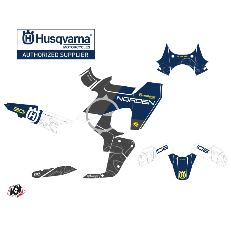 Kit déco Moto HUSQVARNA Kompass Bleu Série pour NORDEN 901