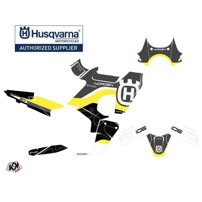 Kit déco Moto HUSQVARNA Austral Jaune Série pour NORDEN 901