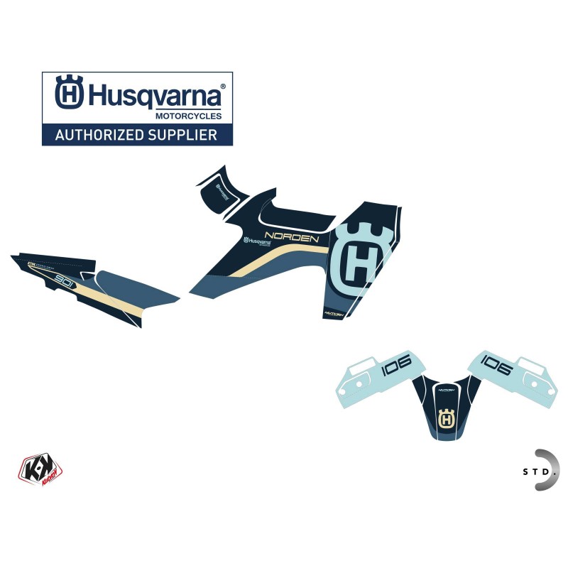 Kit déco Moto HUSQVARNA Austral Bleu Série pour NORDEN 901