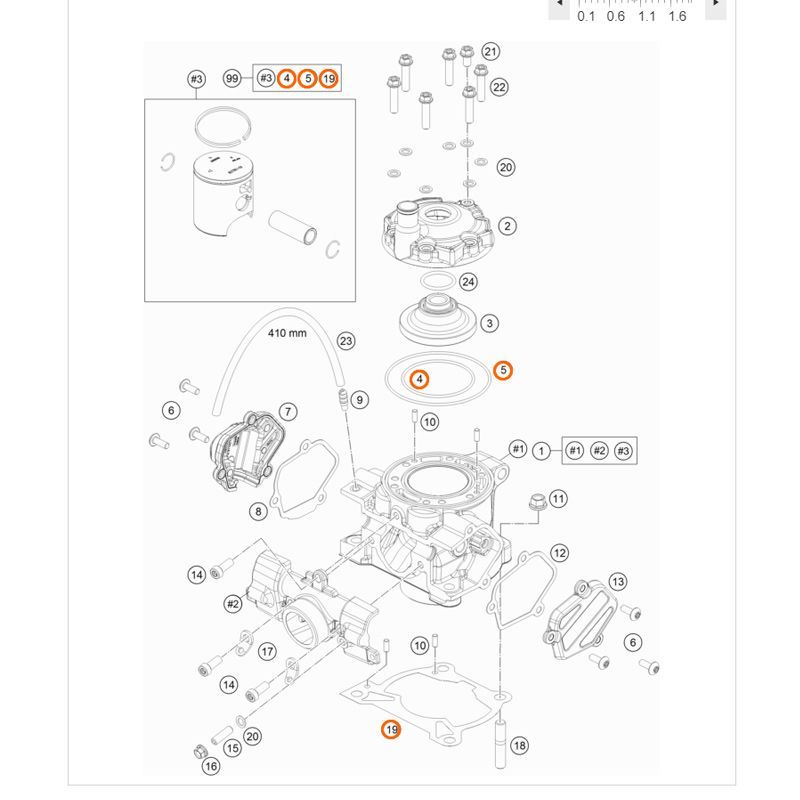 Kit piston Cote 1 (Gr. I) pour Husqvarna TC 85 (18-25)