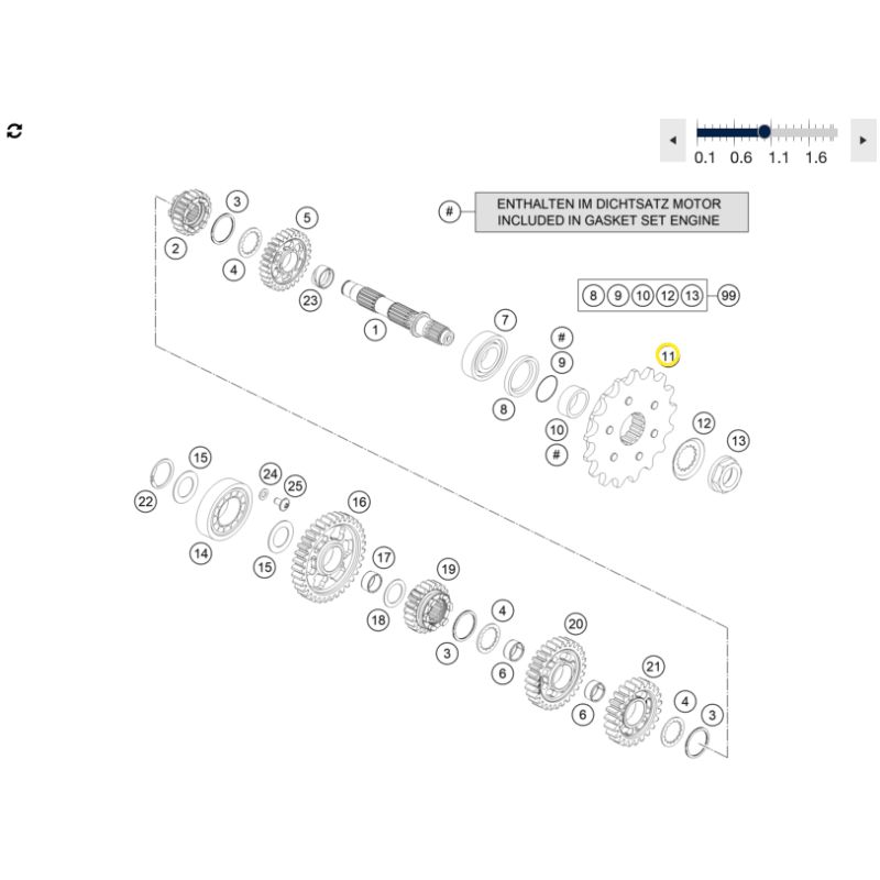 KIT CHAINE 16/42 Dents pour Husqvarna 701 Supermoto (16-24)