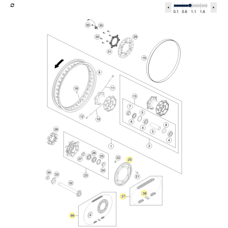 KIT CHAINE 15/46 Dents pour Husqvarna 701 Enduro (17-24)