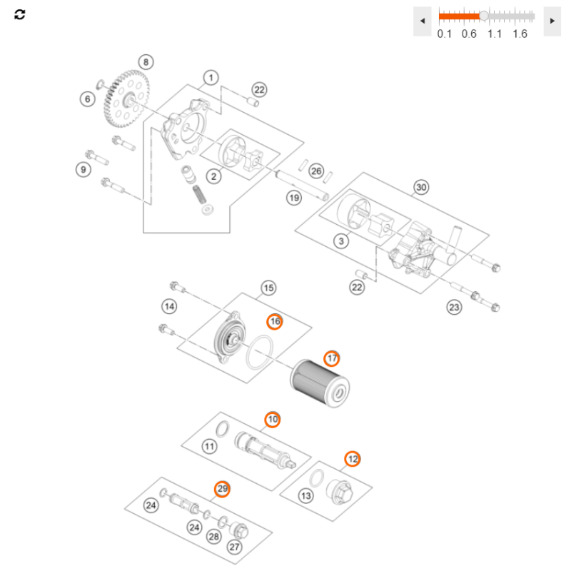Kit filtre à huile origine pour Husqvarna 125 Svartpilen / Vitpilen (24+)