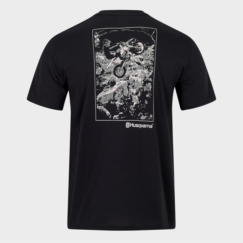 T-Shirt Husqvarna Dauntless Noir Homme | Style Moto Premium - 3HS260016303