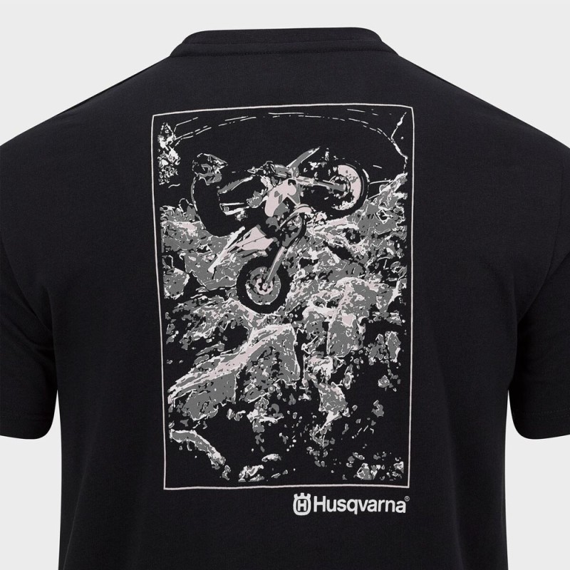 T-Shirt Husqvarna Dauntless Noir Homme | Style Moto Premium - 3HS260016303